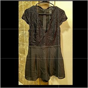 Bebe Black Lace Romper, Size 10